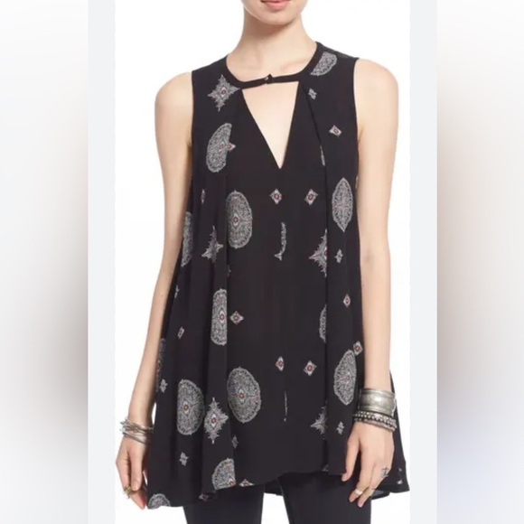 Free People Tree Swing Sleeveless Tunic Black Size XS Western Festival - Picture 1 of 6